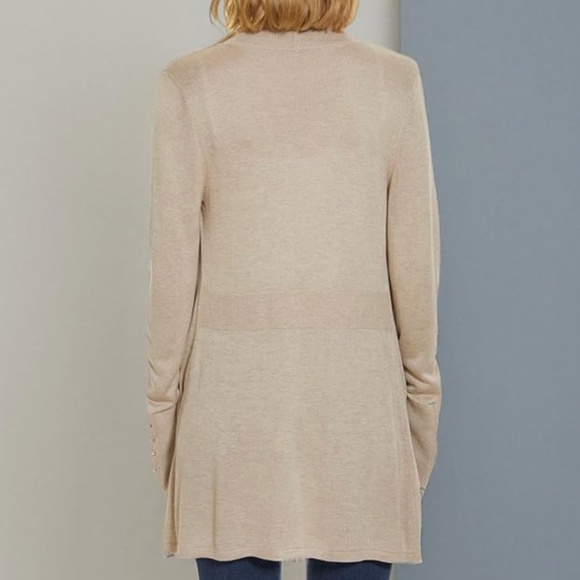 Row size XXL tan long cardigan sweater - Picture 2 of 6